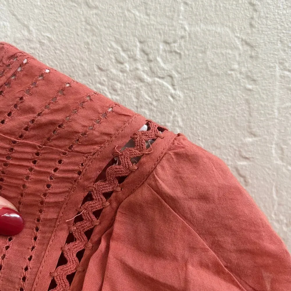 SEA New York $495 Weatherly Pom Crochet Dress in Salmon - Picture 10 of 11